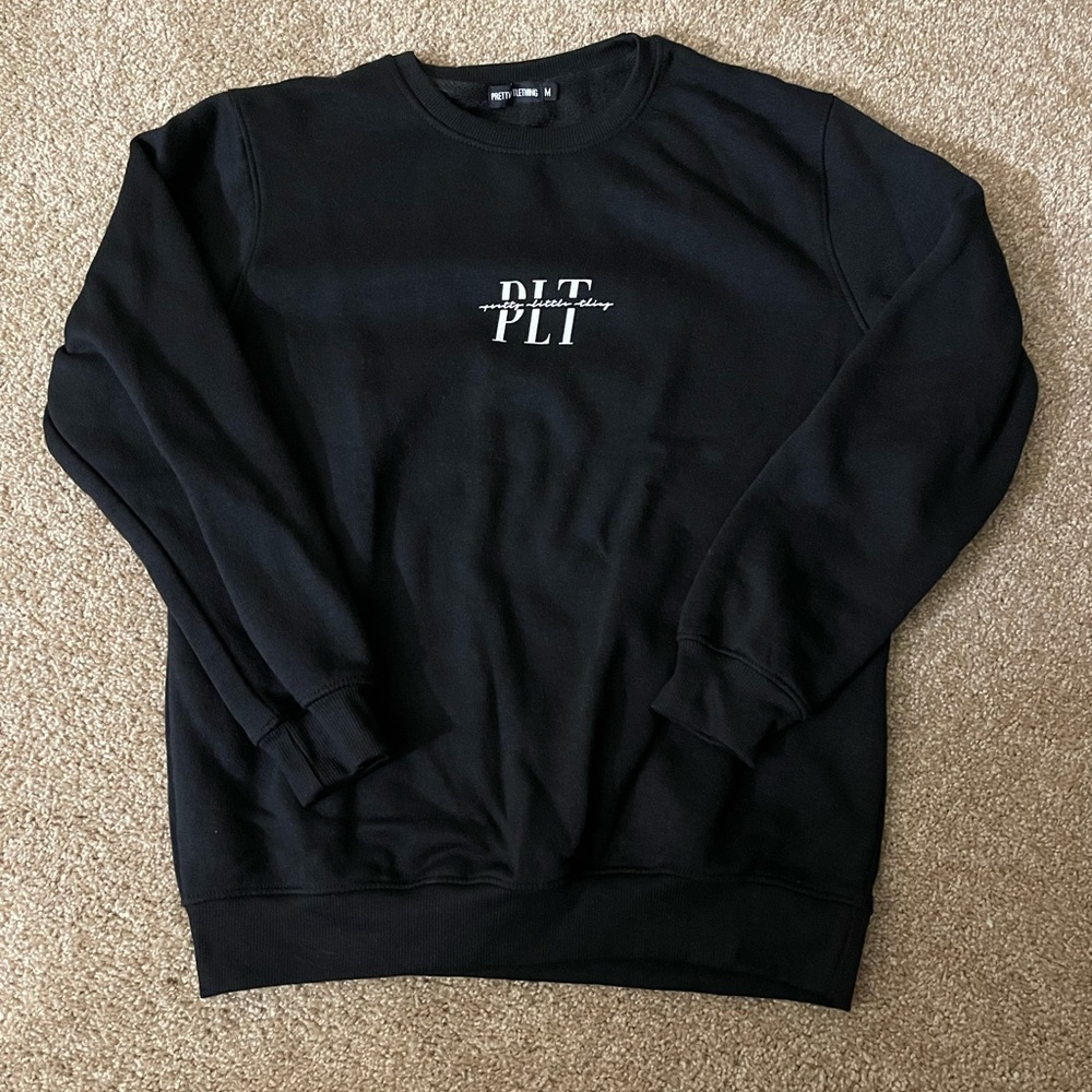 PRETTYLITTLETHING Black Graphic Print Sweater